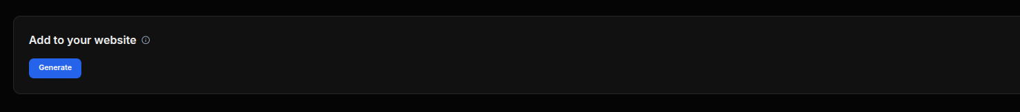 Embed — generate the embed link to add the chat widget to your website.